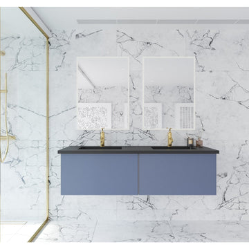 Laviva Vitri 60" Nautical Blue Double Sink Wall Hung Bathroom Vanity Cabinet 313VTR-60DNB