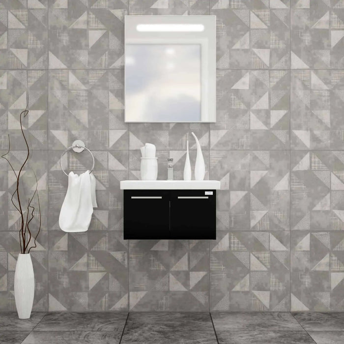 Casa Mare Aspe  Glossy Black Ceramic Bathroom Vanity (Aspe60GB-24-MSC-S)