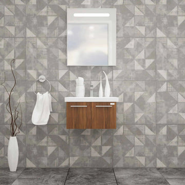 Casa Mare Aspe  Matte Walnut Ceramic Bathroom Vanity (Aspe60MW-24-MSC-S)