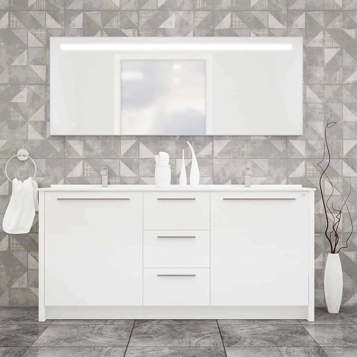 Casa Mare Nona  Glossy White Acrylic Bathroom Vanity (Nona152GW-60-MSC-S)