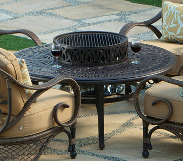 AFD Home Grand Bonaire Weave Outdoor Fire Pit Table With Accessories 10866924