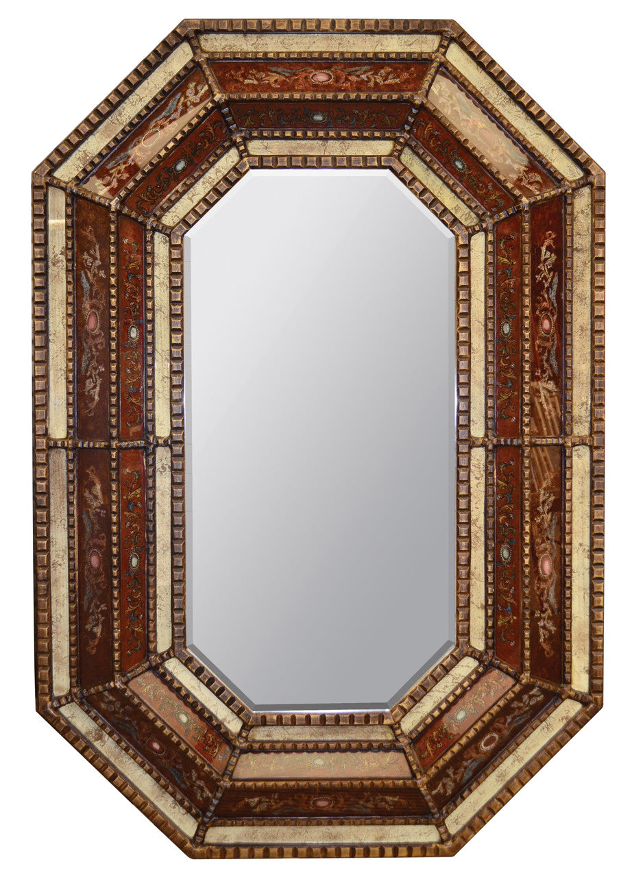 AFD Home Peruvian Painted Glass Octagonal Mirror 11150856