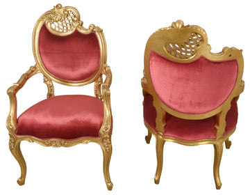 AFD Home Pair of French Rococo Fireside Chairs 11262612