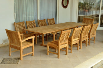 Anderson Teak Bahama Sahara 11-Pieces 10' Rectangular Dining Set (Set-89)