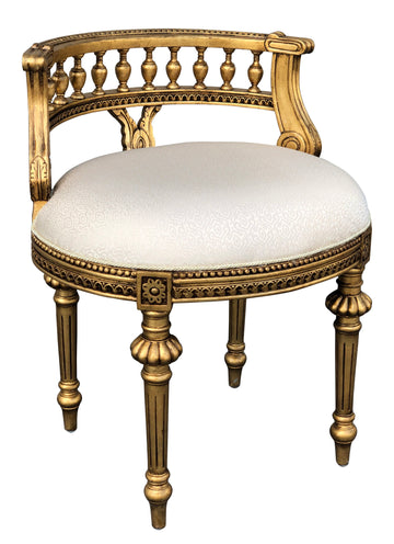 AFD Home Gold Genoa Cream Vanity Chair 12016295