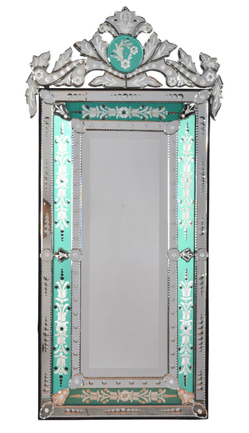 AFD Home Striking Venetian Style Mirror With Seafoam Border 47.24