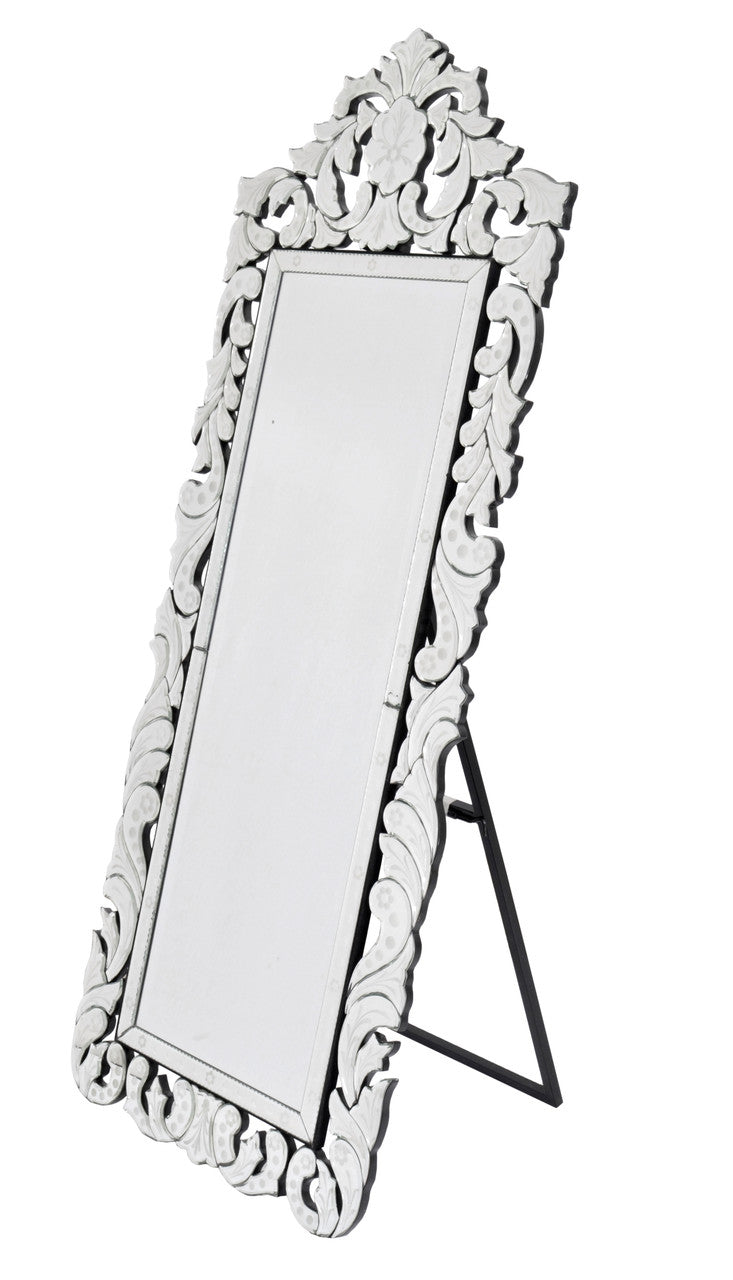 Peruvian Painted Glass White Mirror - AFD Home