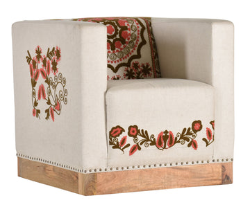 AFD Home Liana Beige Chair with Floral Design 12020888