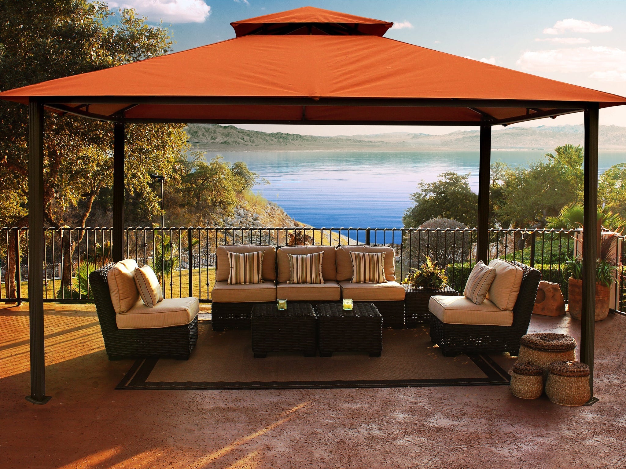 Paragon Outdoor Kingsbury Soft Top Gazebo, Sunbrella Fabric 11'x14' GZ