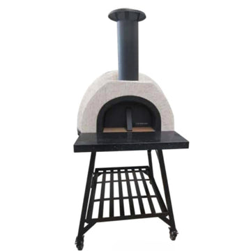 WPPO DIY Tuscany Wood Fired Oven Kit, Includes Stainless Steel Flue & Black Door (38Dx37Wx23H)- WDIY-AD70