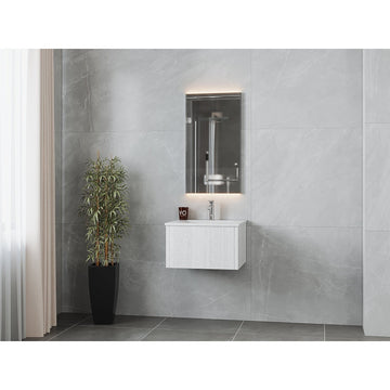 Laviva Legno 24" Alabaster White Bathroom Vanity with Matte White VIVA Stone Solid Surface Countertop 313LGN-24AW-MW