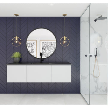 Laviva Vitri 60" Cloud White Single Sink Wall Hung Bathroom Vanity Cabinet 313VTR-60CCW