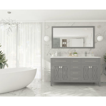 Laviva Wimbledon 60" Grey Double Sink Bathroom Vanity Cabinet 313YG319-60G