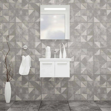 Casa Mare Aspe 24″ Glossy White Ceramic Bathroom Vanity (Aspe60GW-24-MSC-S)