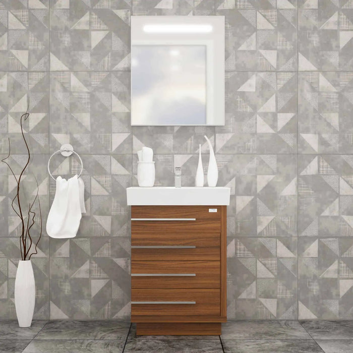 Casa Mare Domenico  Matte Walnut Ceramic Bathroom Vanity (Domenico80MW-32-MSC-S)