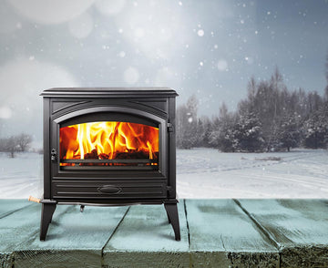 Sierra Flame Lynwood W76 Wood Stove With Cast Iron Door, Black Colour Finish-W76
