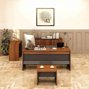 Casa Mare ARYA 71″ Modern Home & Office Furniture Desk Rustic Brown & Black (ARYA-71MOG-S)