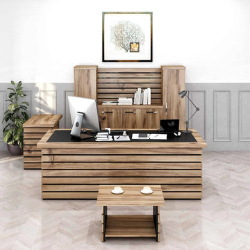 Casa Mare ELISE 87″ Modern Home & Office Furniture Desk Rustic Brown & Black (ELISE-87RBB-S)