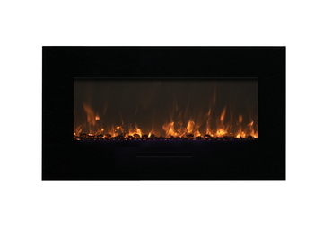 Wall Mount / Flush Mount with Steel Surround with clear Media Electric Fireplace-WM-FM-BG