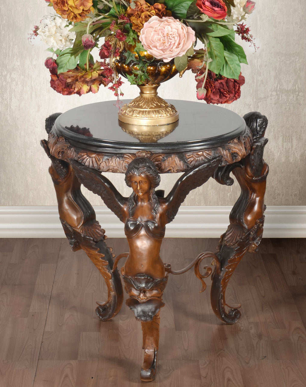 AFD Home Three Winged Ladies Bronze Center Table 10208753
