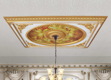 AFD Home Neo Classical Design Rectangular Ceiling Medallion 6 Ft X 8 Ft 10714648