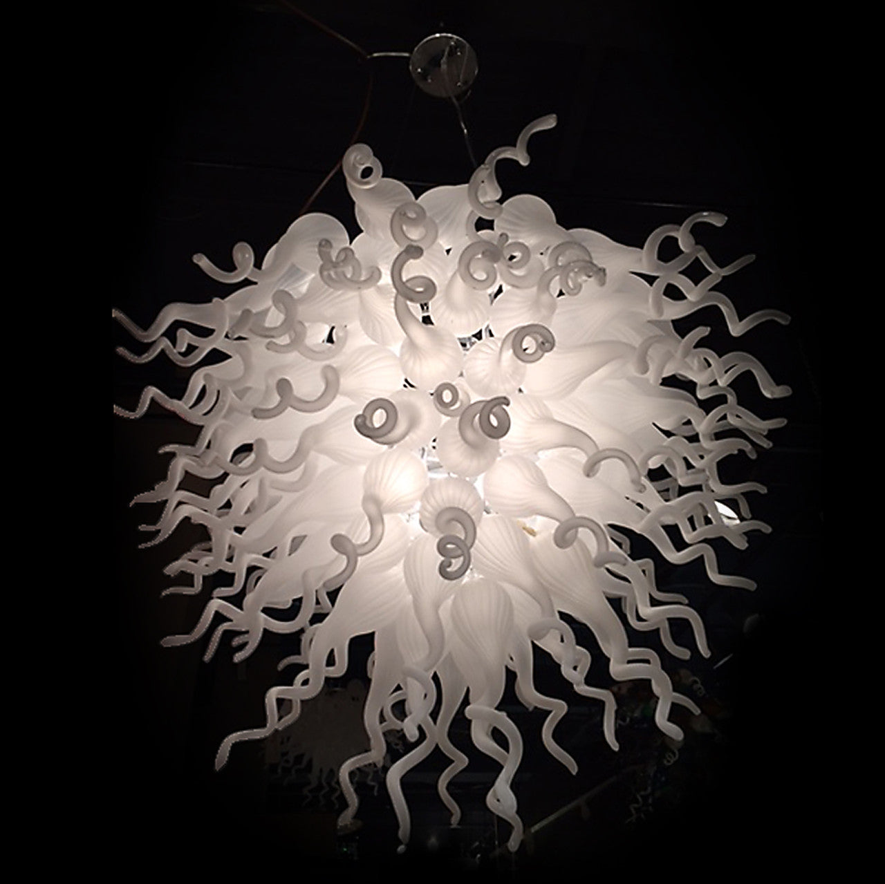 AFD Home Frosted White Blown Glass Chandelier 11225897