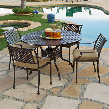 AFD Home Savannah Outdoor Aluminum Round Dining Table Set of 5 (KIT) 11232237