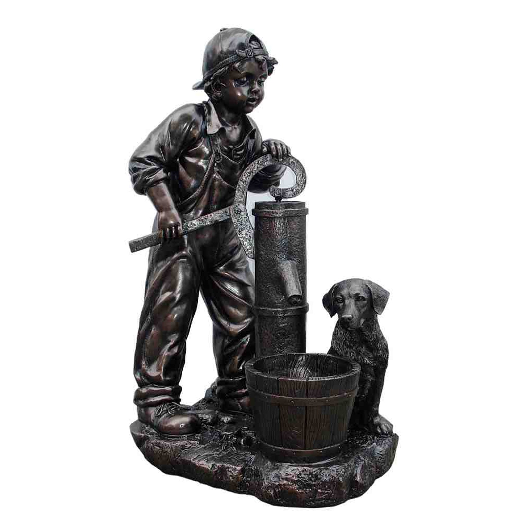 AFD Home Boy and Dog at Water Pump Fountain Self Contained 12005879