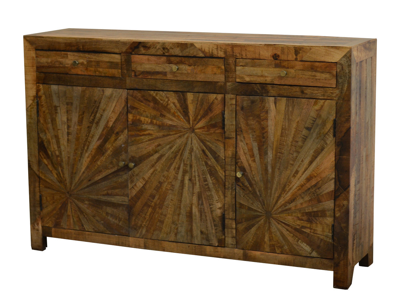 AFD Home Mango Wood Solid Parquet Sideboard Cabinet 61 Inches 12007352