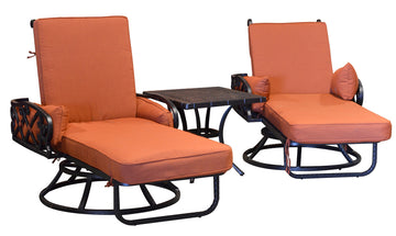 AFD Home Chillounger Swivel Loungers and Side Table Set of 3 (KIT) 12011176