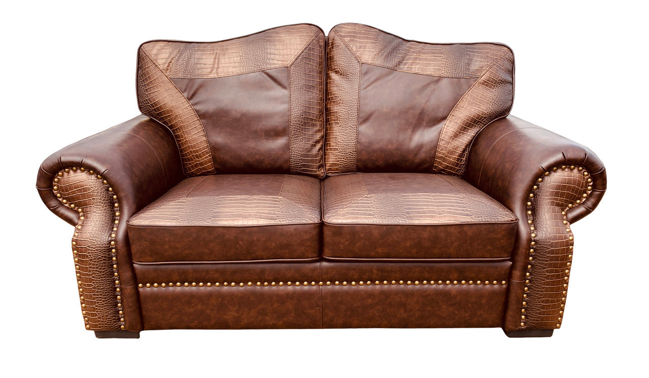 AFD Home Botswana Croc and Micro Leather Loveseat 12013142