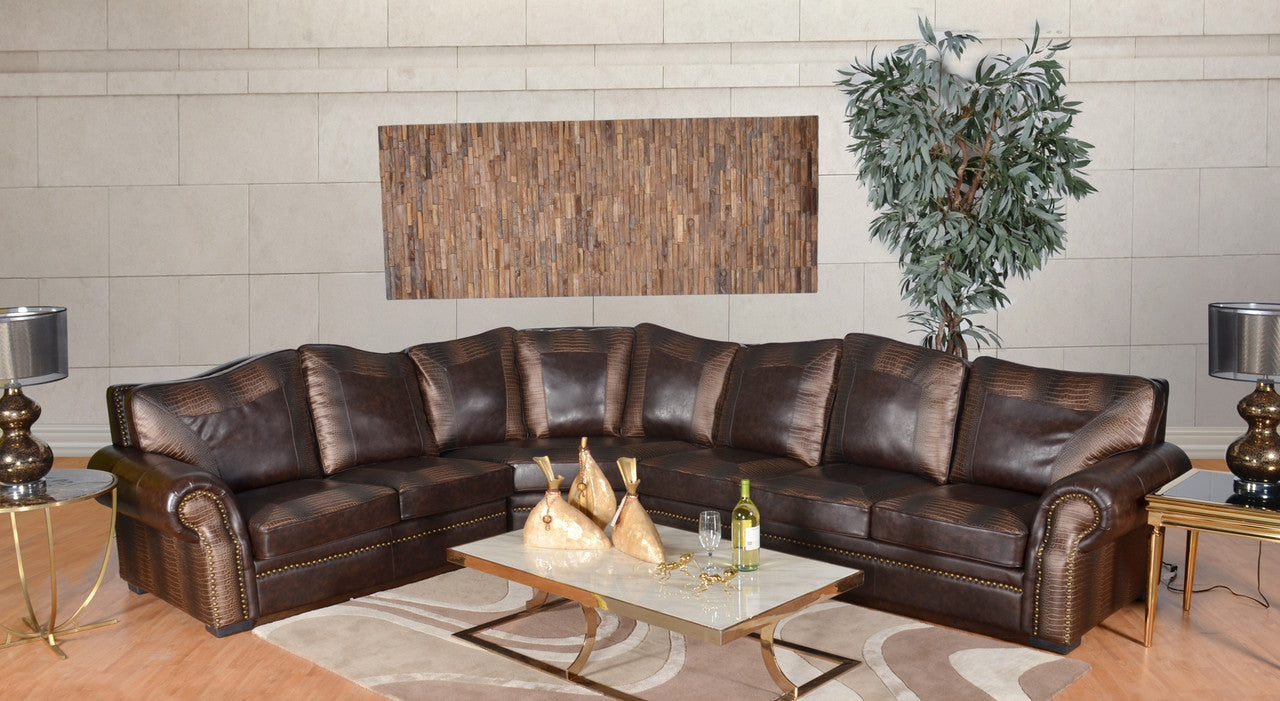 AFD Home Botswana Croc and Leather Large Sectional (KIT) 12013454