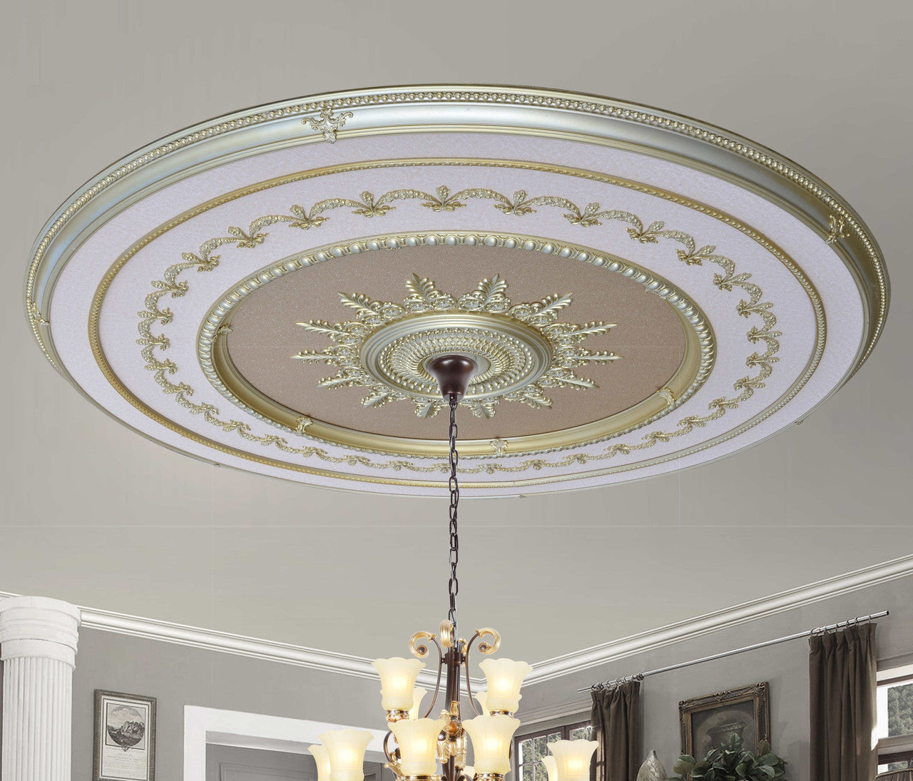 Luxury Apartment Ceiling Medallion Design photo