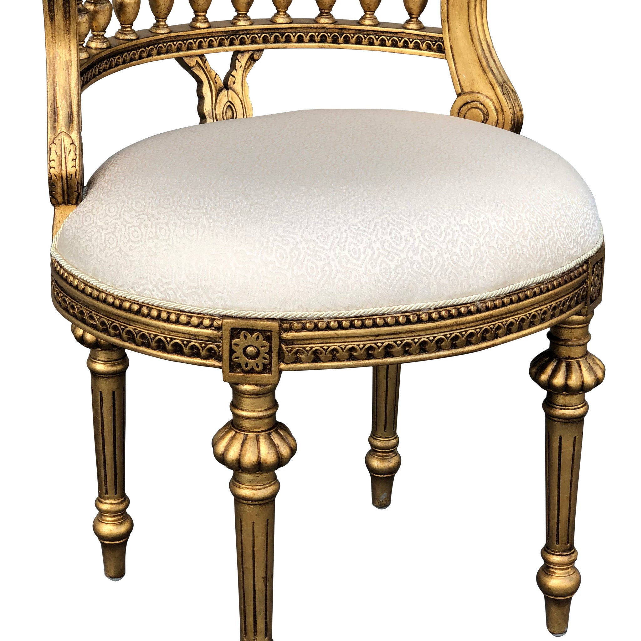 AFD Home Gold Genoa Cream Vanity Chair 12016295