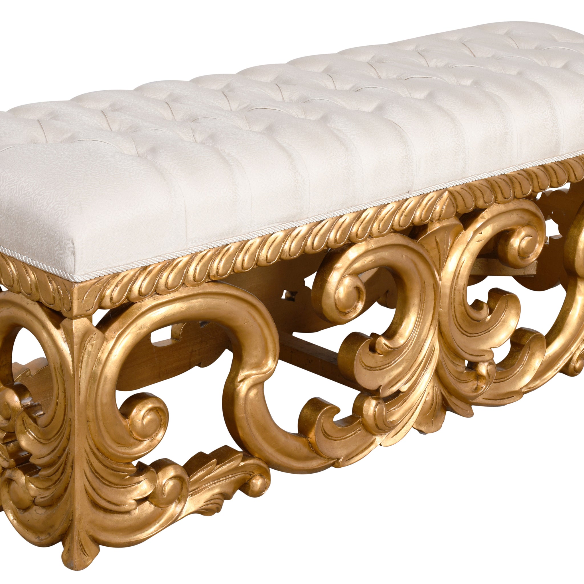AFD Home Gold Rococo Three Seat Bench 12016297