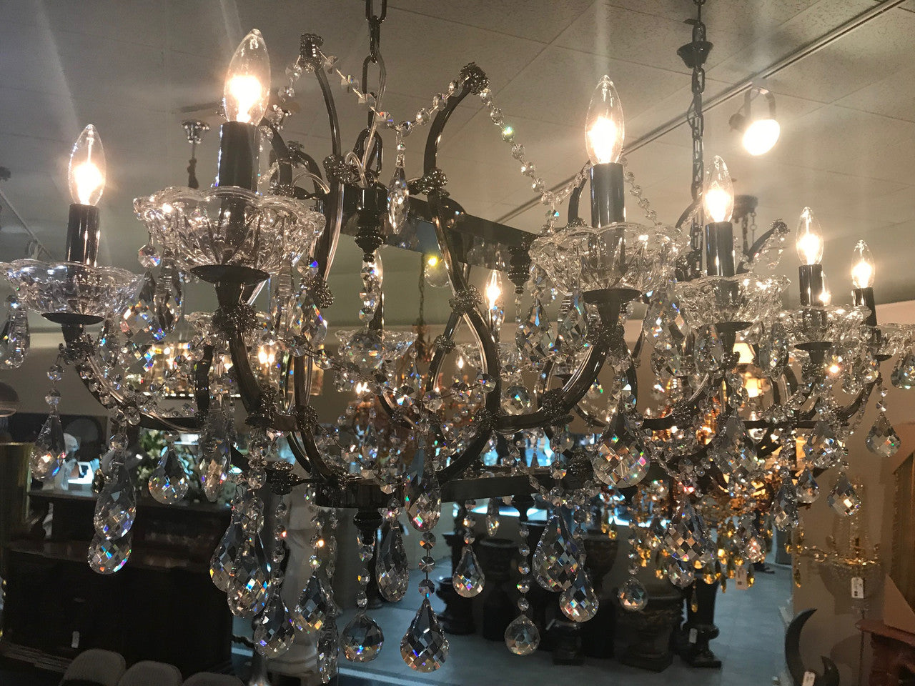 AFD Home Barcelona Smoked Stainless and Crystal Chandelier Log in for pricing 12016303