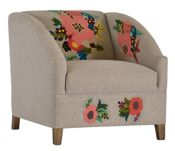 AFD Home Beige Elianna Chair with Floral Print 12020878