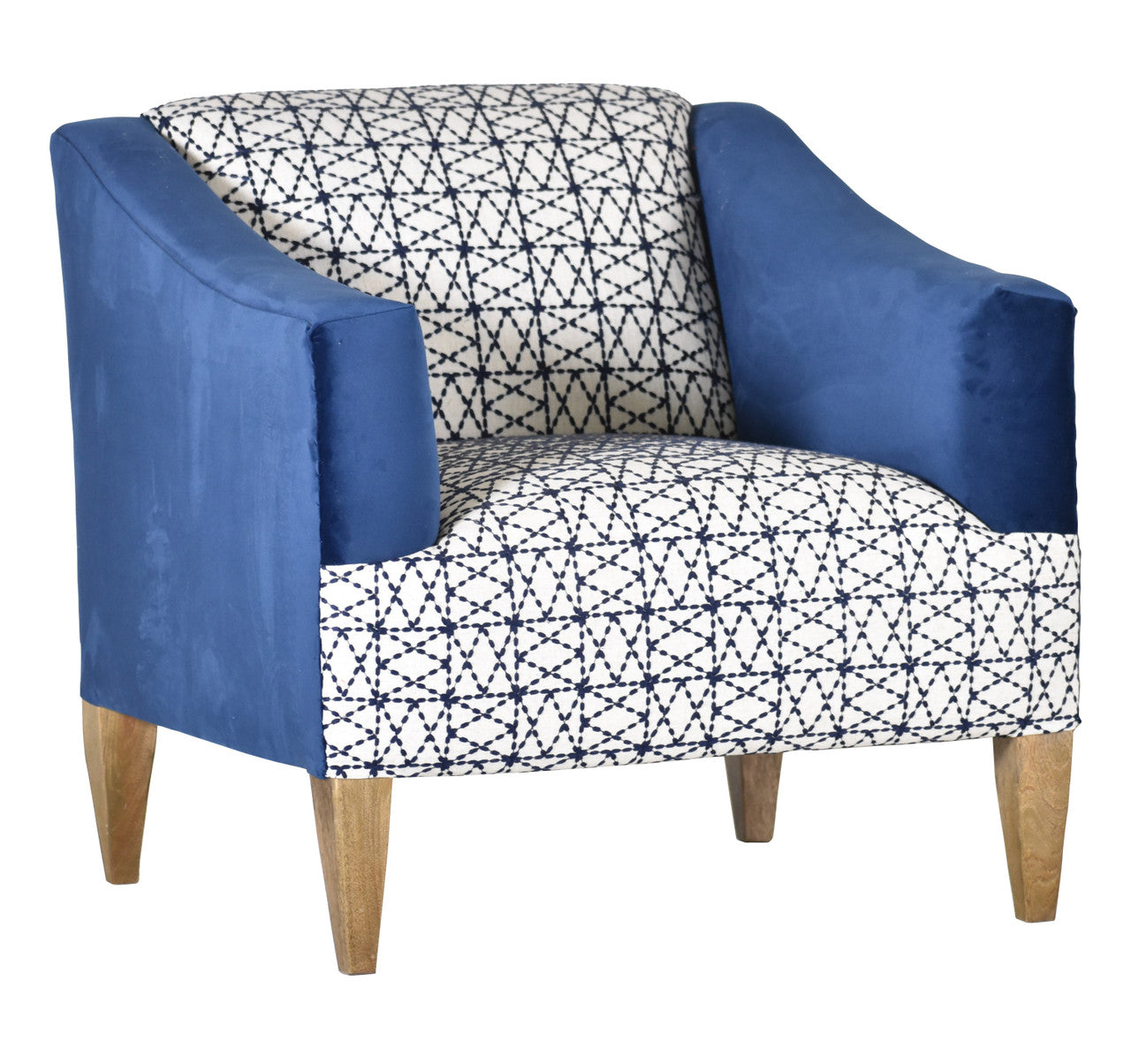 AFD Home Daxton Blue and White Geometric Chair 12020883