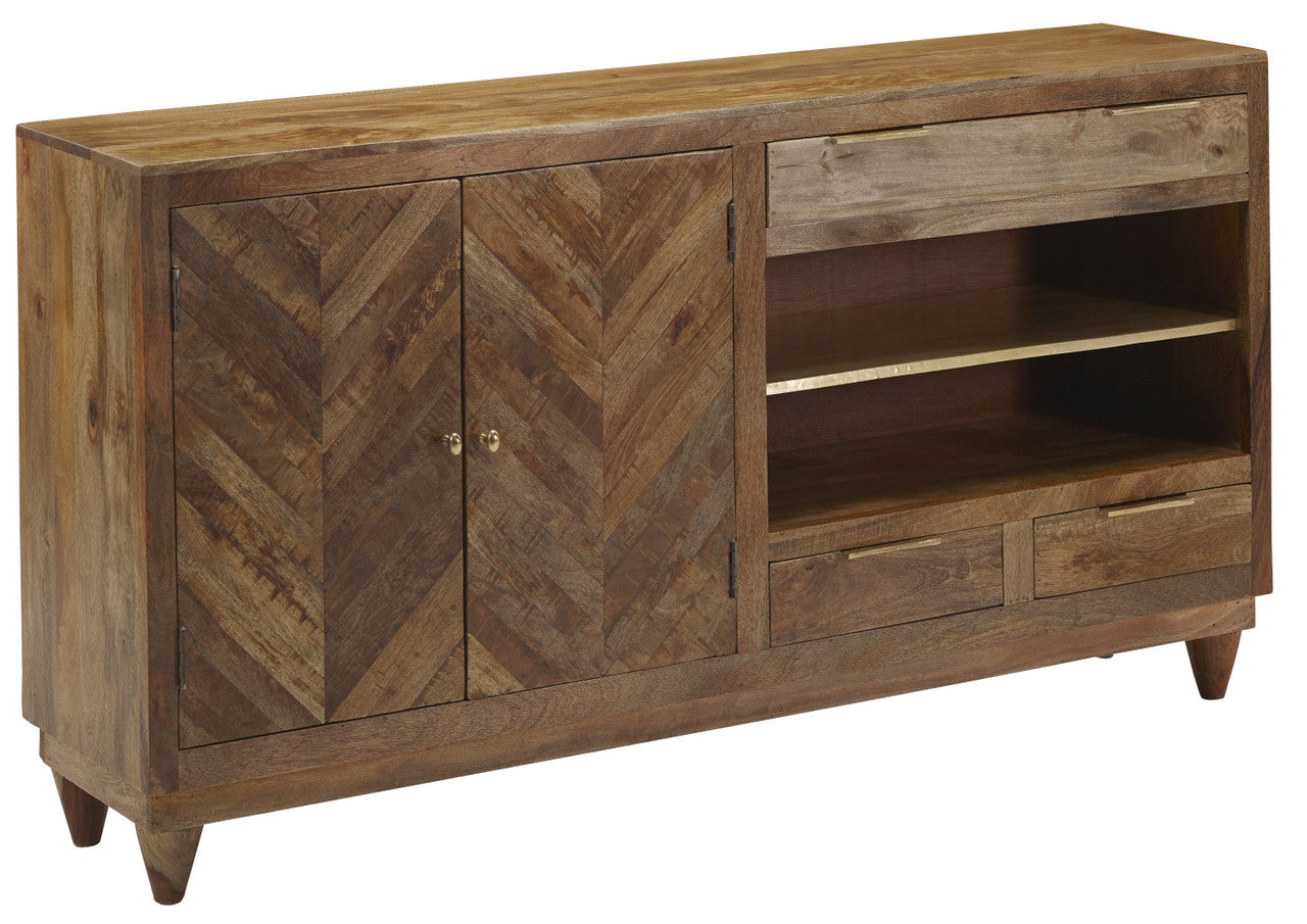 AFD Home Wood Mango Parquet Sideboard 70 Inch 12021473