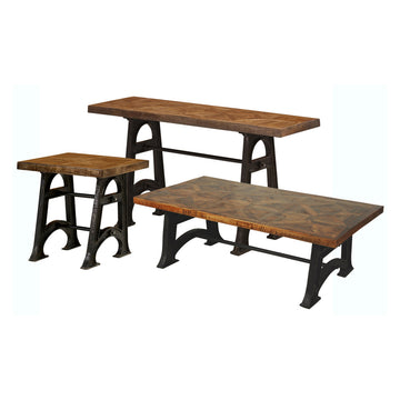 AFD Home Mango Wood Industrial Coffee Table Set of 3 12023289