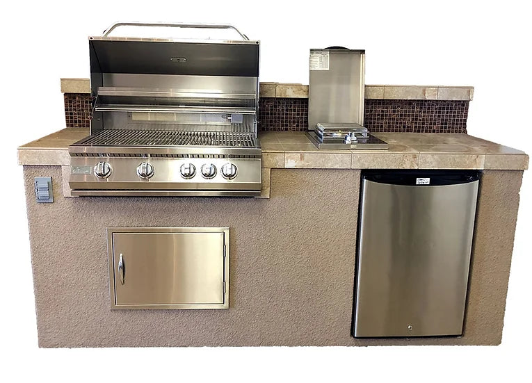 KoKoMo Bali 7'6" Island with Backsplash and Built In BBQ Grill