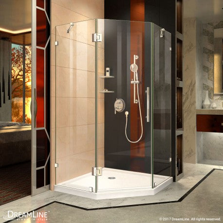DreamLine Prism Lux 34 5/16 in. x 72 in. Fully Frameless Neo-Angle Hinged Shower Enclosure in Chrome SHEN-2234340-01