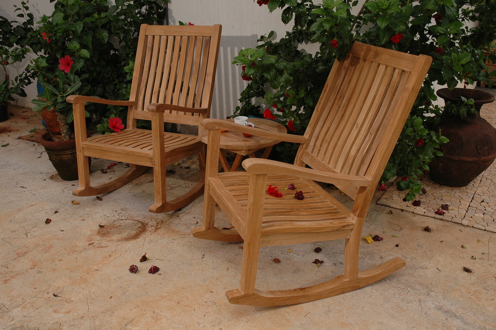 Anderson Teak Del-Amo Bahama 3-Pieces Set with Folding Round Side Table (Set-47)
